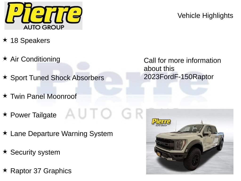 Certified 2023 Ford F150 Raptor w/ Raptor 37 Performance Package AWD/4WD image 23