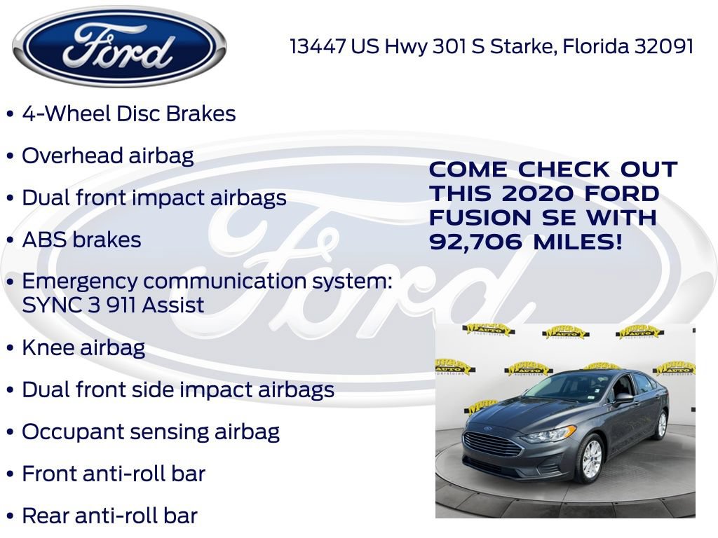 Certified 2020 Ford Fusion SE FWD image 27
