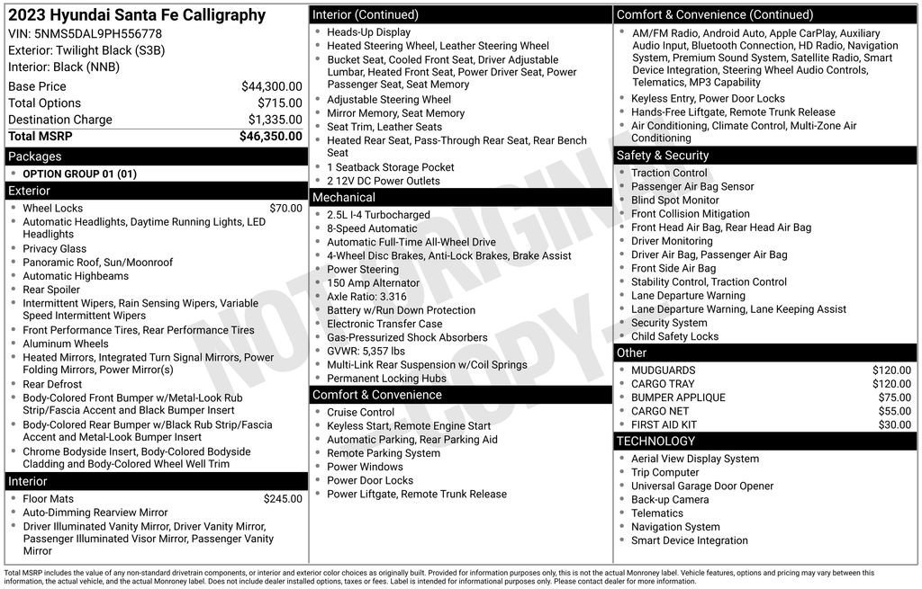 Used 2023 Hyundai Santa Fe Calligraphy image 33