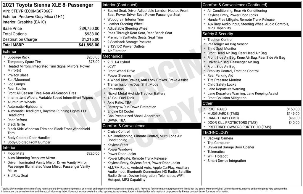 Used 2021 Toyota Sienna XLE FWD image 3
