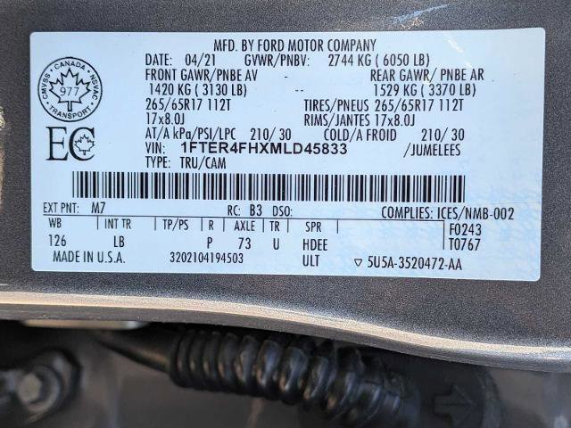 Certified 2021 Ford Ranger XLT w/ FX4 Off-Road Package image 34