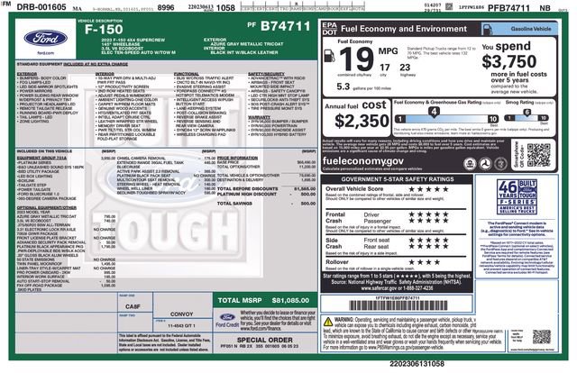 Certified 2023 Ford F150 Platinum w/ Equipment Group 701A High AWD/4WD image 31