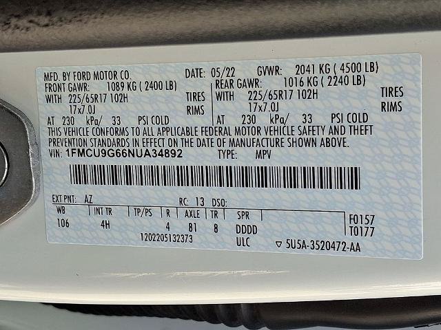 Certified 2022 Ford Escape SE AWD/4WD image 26