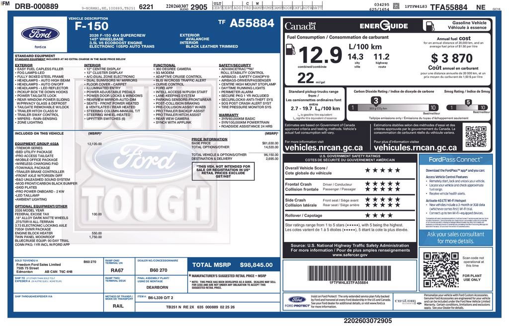 Certified 2026 Ford F150 Tremor w/ Equipment Group 402A High AWD/4WD image 44