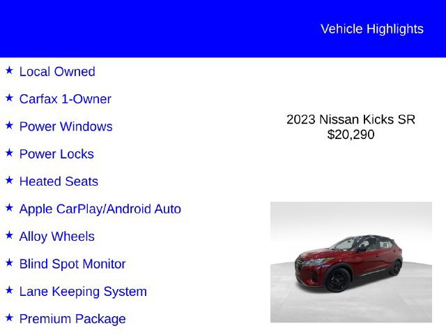 Used 2023 Nissan Kicks SR w/ SR Premium Package FWD image 2