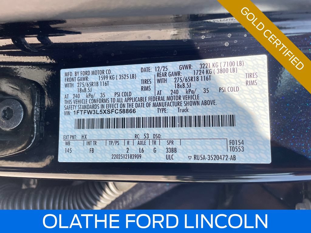 Certified 2025 Ford F150 XLT w/ Equipment Group 302A MID AWD/4WD image 23