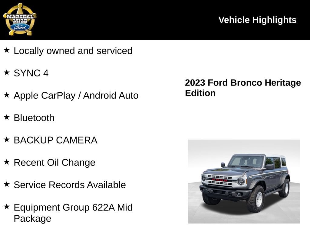 Certified 2023 Ford Bronco Heritage Edition AWD/4WD image 2