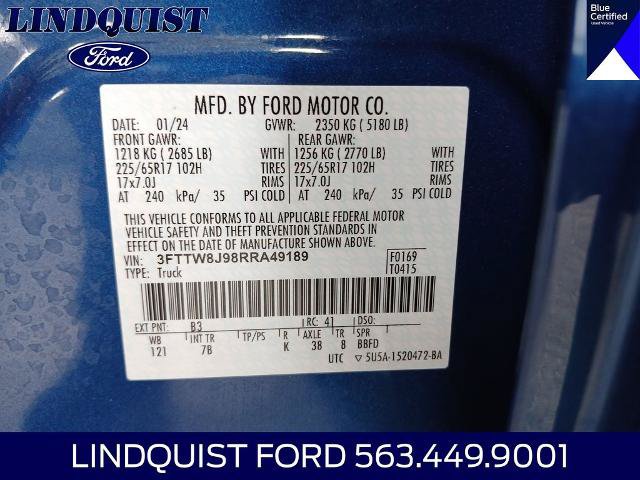 Certified 2024 Ford Maverick XLT w/ Equipment Group 300A Standard AWD/4WD image 24