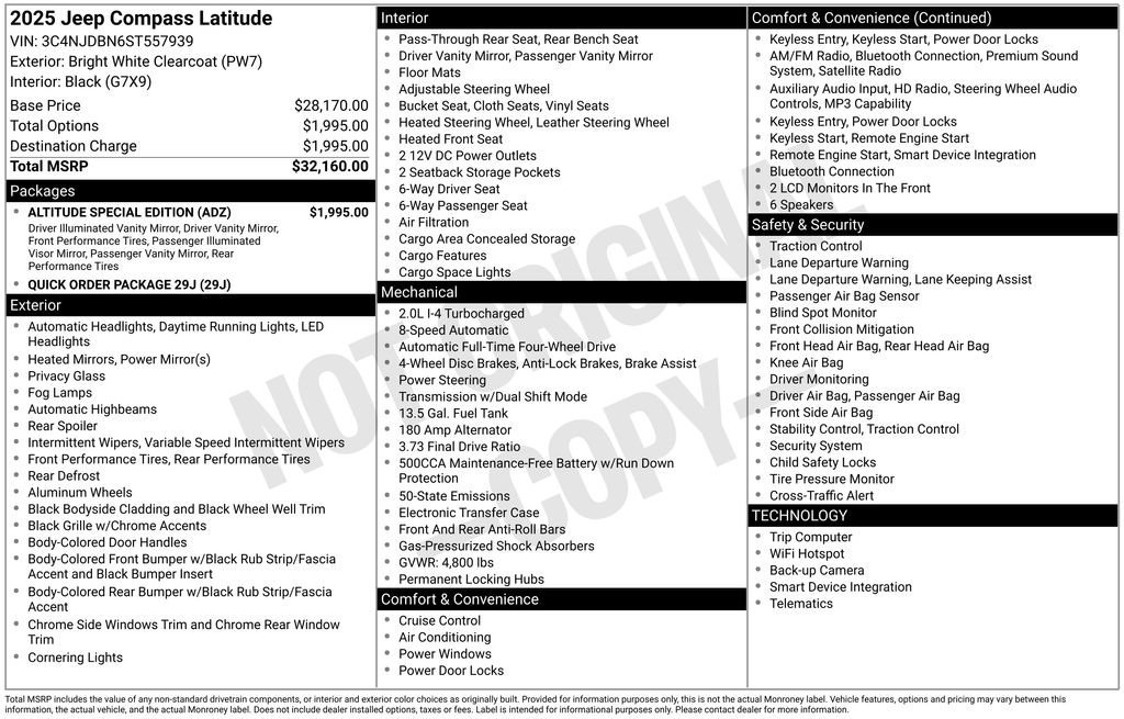 Used 2025 Jeep Compass Latitude w/ Altitude Special Edition image 12