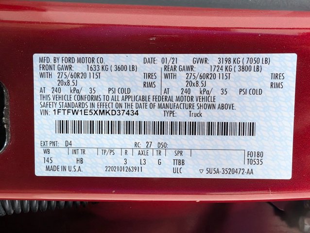 Certified 2021 Ford F150 Lariat w/ Equipment Group 502A High image 10