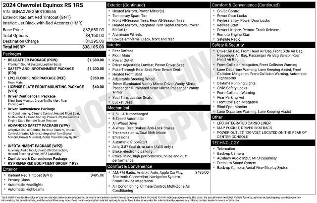 Used 2024 Chevrolet Equinox RS w/ RS Leather Package AWD/4WD image 25