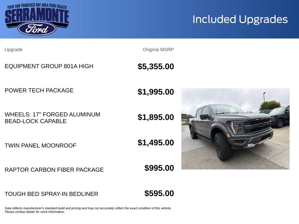 Certified 2021 Ford F150 Raptor w/ Equipment Group 801A High AWD/4WD image 17