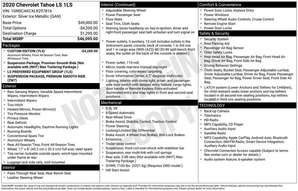 Used 2020 Chevrolet Tahoe LS RWD image 5