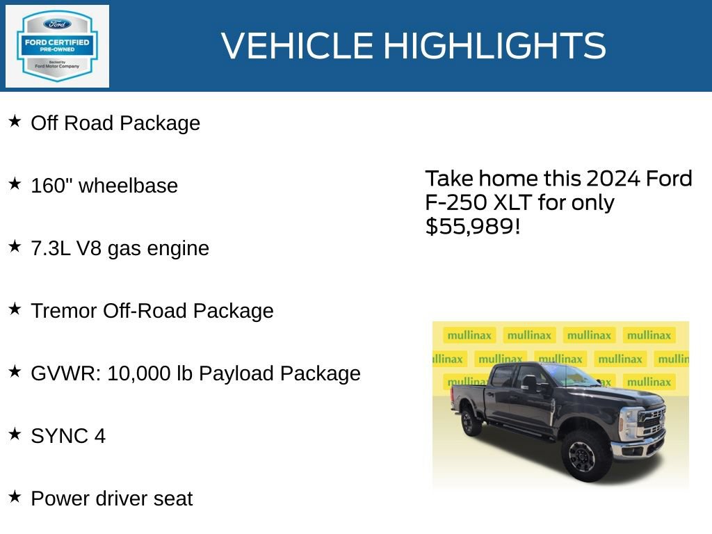 Certified 2024 Ford F250 XLT w/ Tremor Off-Road Package AWD/4WD image 22