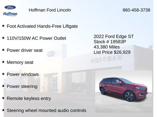 Certified 2022 Ford Edge ST w/ Equipment Group 401A AWD/4WD image 28