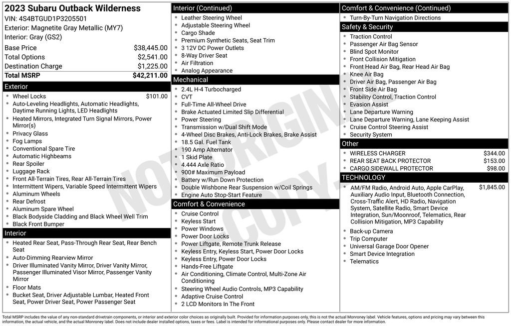 Used 2023 Subaru Outback Wilderness AWD/4WD image 27