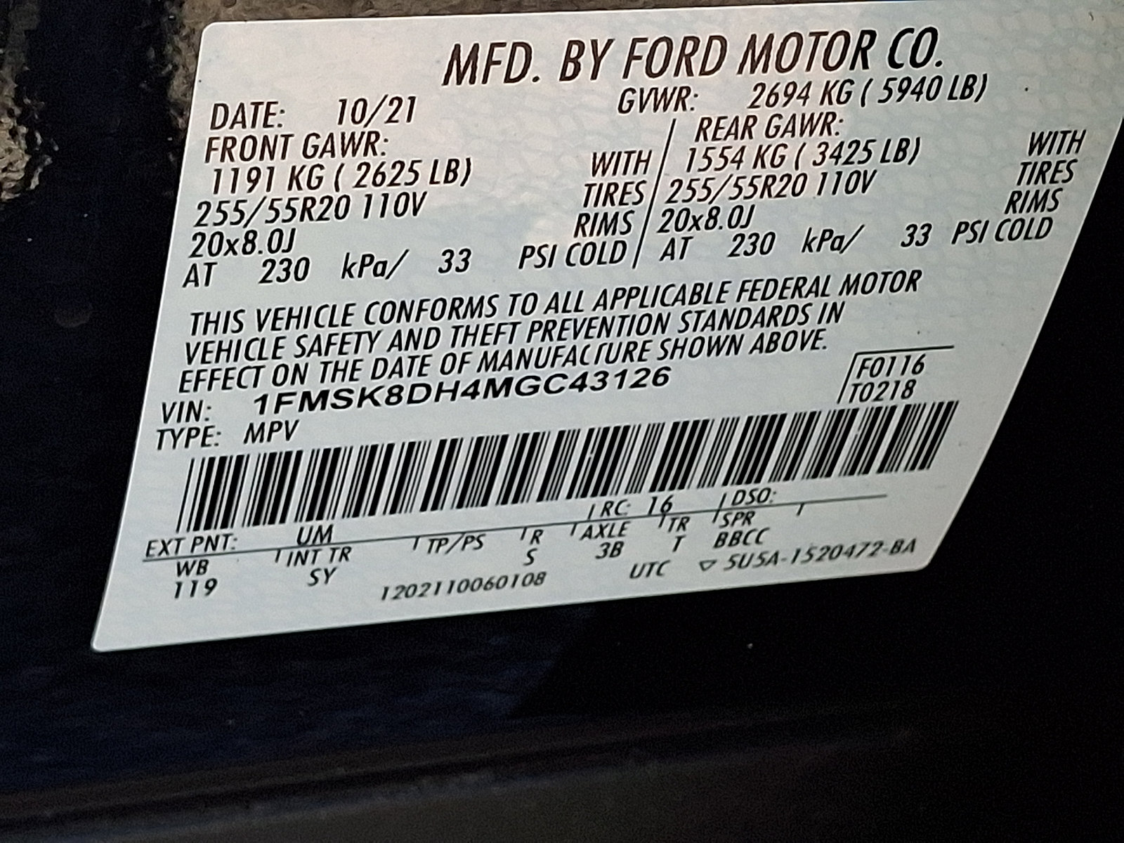 Certified 2021 Ford Explorer XLT w/ Equipment Group 202A AWD/4WD image 32