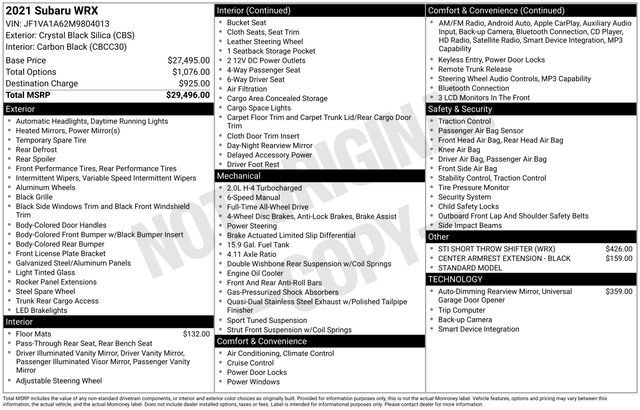 Used 2021 Subaru WRX AWD/4WD image 9