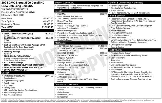 Used 2024 GMC Sierra 3500 Denali w/ Denali Reserve Package AWD/4WD image 3