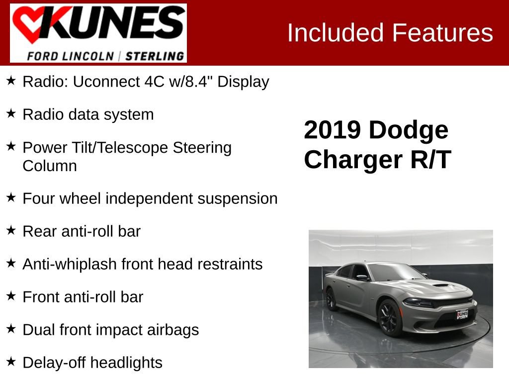 Used 2019 Dodge Charger R/T w/ Plus Group RWD image 3