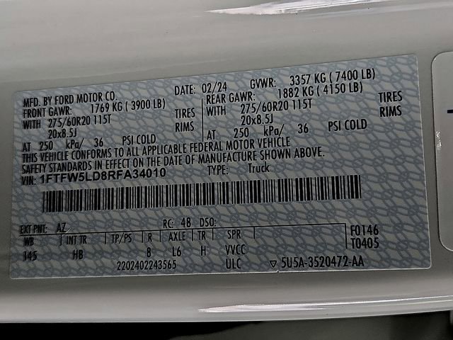 Certified 2024 Ford F150 Lariat w/ Equipment Group 502A High AWD/4WD image 31