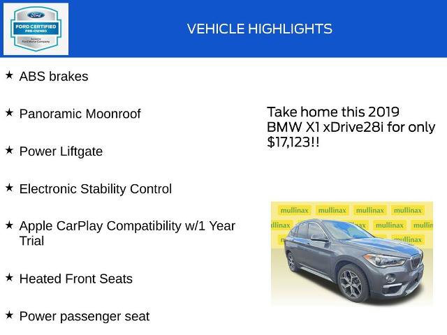 Used 2019 BMW X1 xDrive28i w/ Convenience Package AWD/4WD image 19