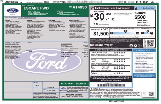 Certified 2023 Ford Escape ST-Line w/ Tech Pack #1 FWD image 24