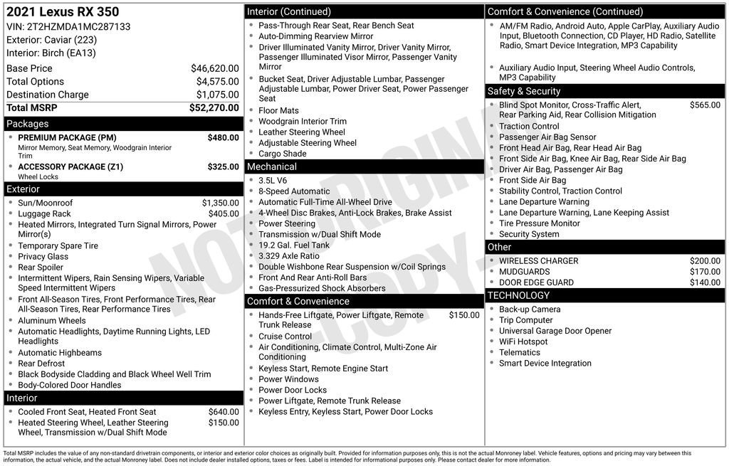 Used 2021 Lexus RX 350 AWD w/ Premium Package image 40