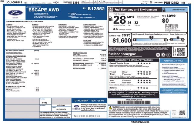 Certified 2023 Ford Escape ST-Line w/ Tech Pack #1 AWD/4WD image 38
