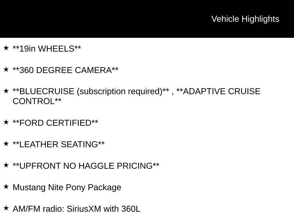 Certified 2023 Ford Mustang Mach-E Premium w/ Mustang Nite Pony Package