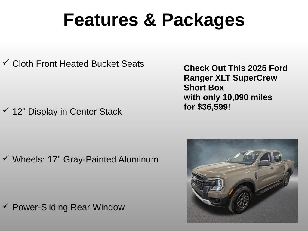 Certified 2025 Ford Ranger XLT w/ Equipment Group 301A High AWD/4WD image 8