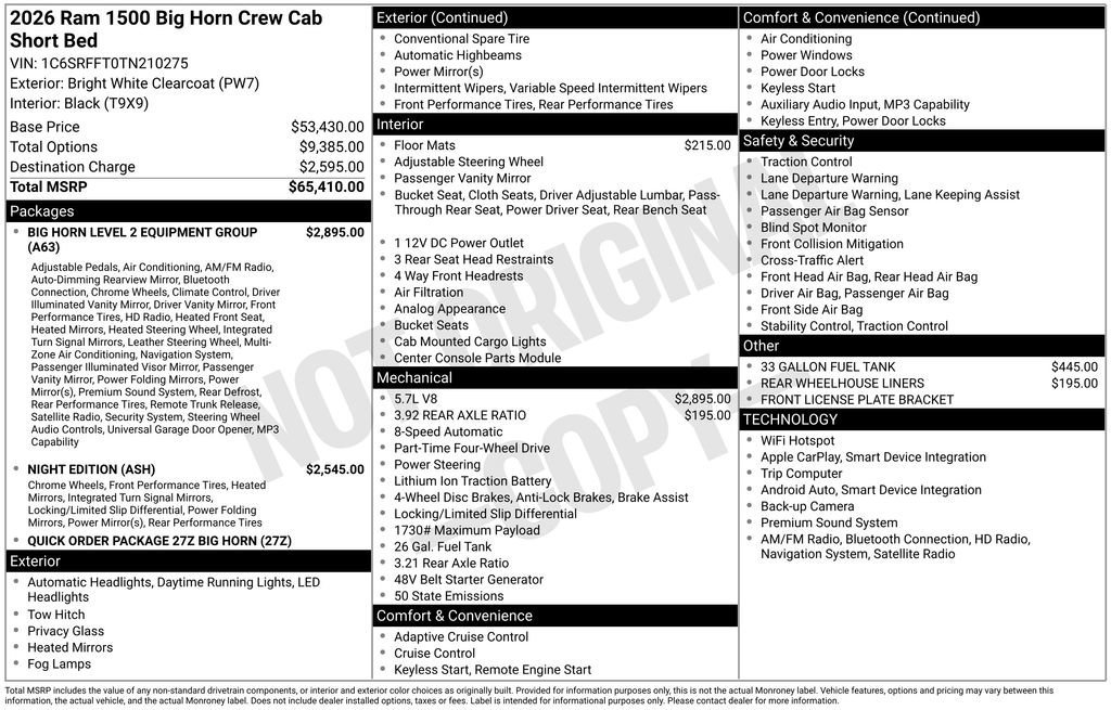 Used 2026 RAM 1500 Big Horn AWD/4WD image 37