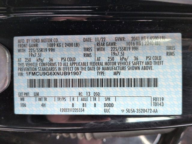 Certified 2022 Ford Escape SE w/ SE Sport Appearance Package image 22