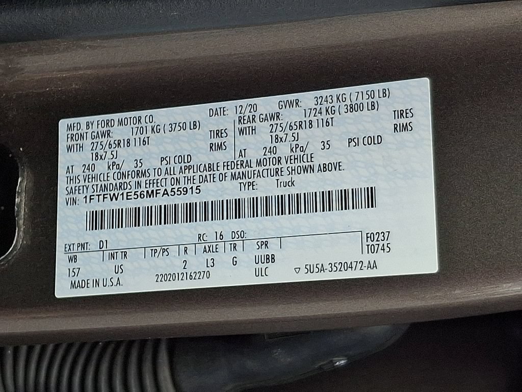 Certified 2021 Ford F150 XLT w/ Equipment Group 302A High AWD/4WD image 28