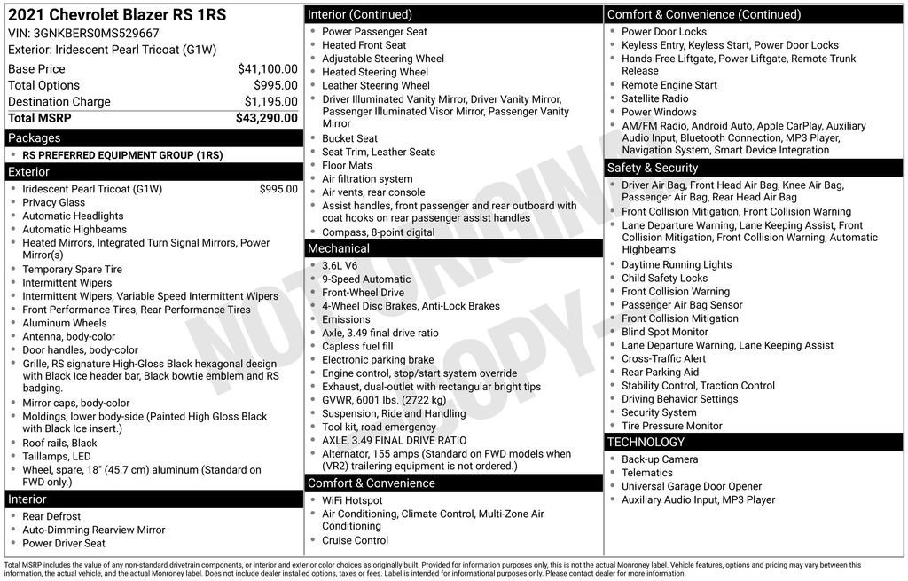 Used 2021 Chevrolet Blazer RS image 10