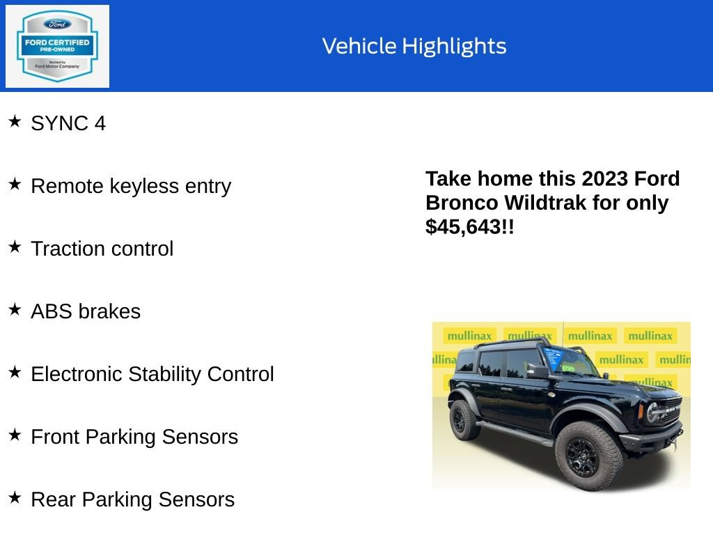Certified 2023 Ford Bronco Wildtrak AWD/4WD image 18