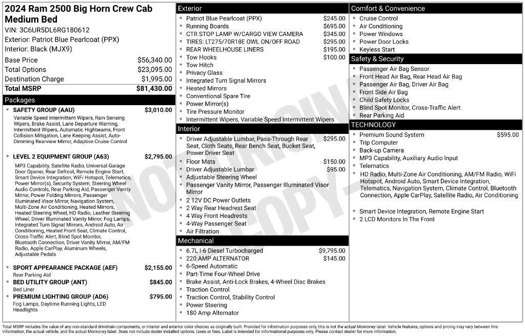 Used 2024 RAM 2500 Big Horn w/ Safety Group AWD/4WD image 30