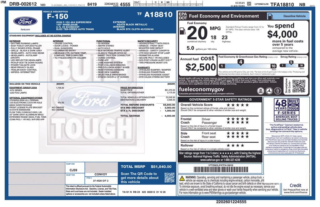 Certified 2026 Ford F150 STX w/ Equipment Group 200A AWD/4WD image 11