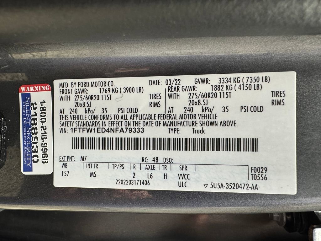 Certified 2022 Ford F150 XLT w/ Equipment Group 302A High AWD/4WD image 34