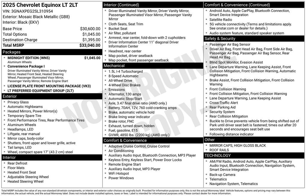 Used 2025 Chevrolet Equinox LT w/ Midnight Edition image 6