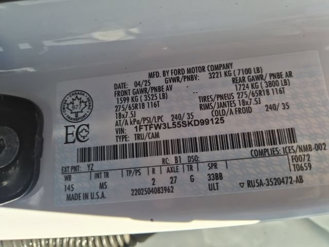 Certified 2025 Ford F150 XLT w/ Equipment Group 301A Standard AWD/4WD image 25