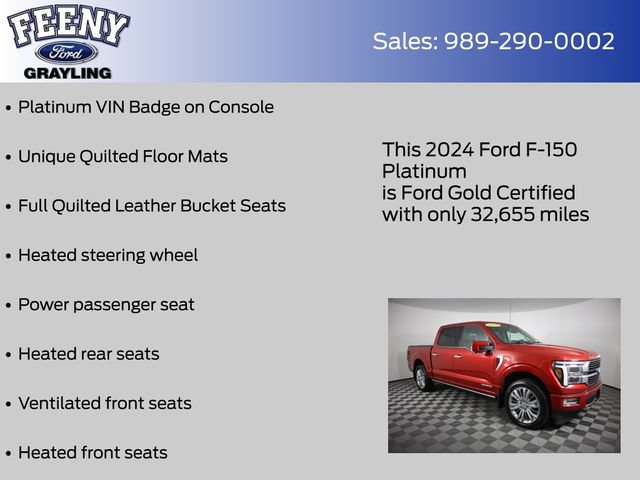 Certified 2024 Ford F150 Platinum w/ Equipment Group 703A Plus AWD/4WD image 28