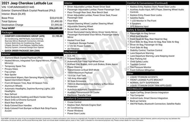 Used 2021 Jeep Cherokee Latitude Lux w/ Comfort/Convenience Group image 9