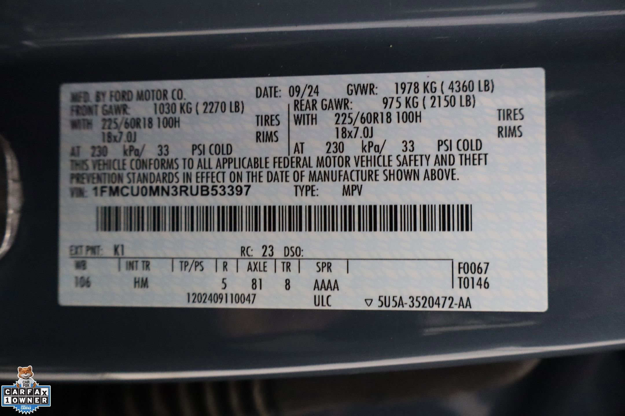Certified 2024 Ford Escape ST-Line w/ Tech Pack #1 FWD image 31