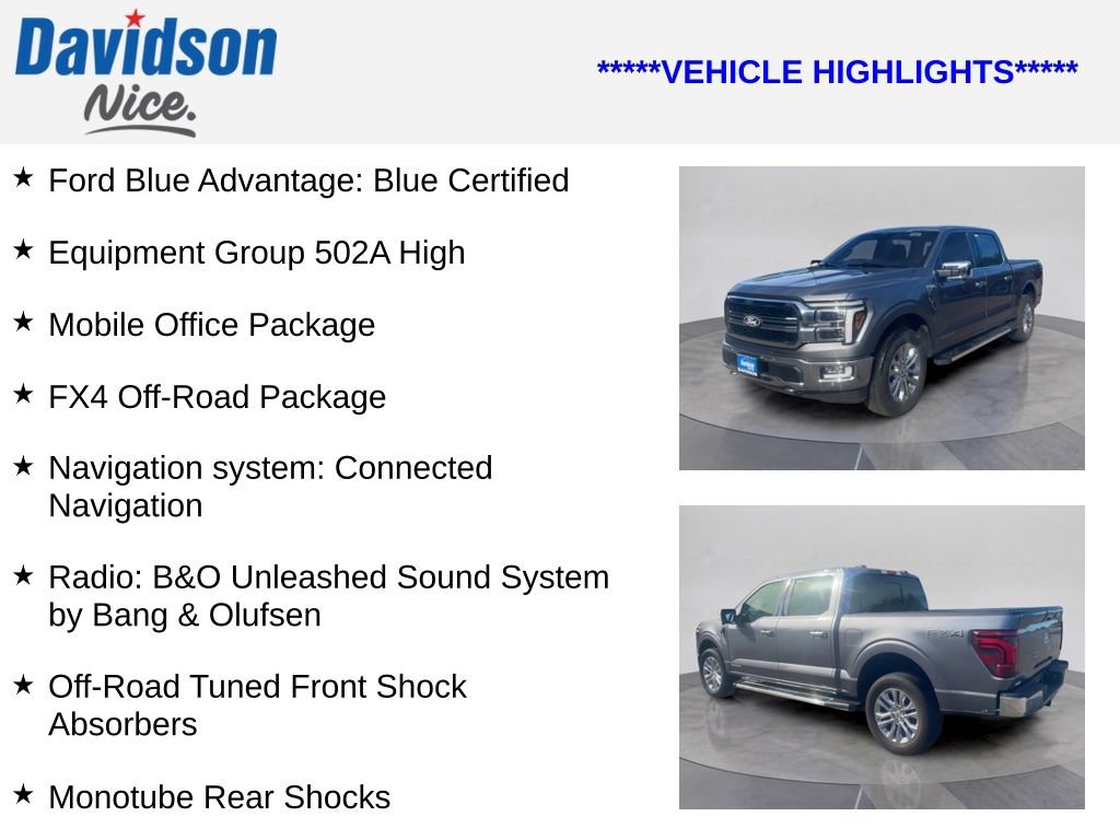 Certified 2024 Ford F150 Lariat w/ Equipment Group 502A High AWD/4WD image 4