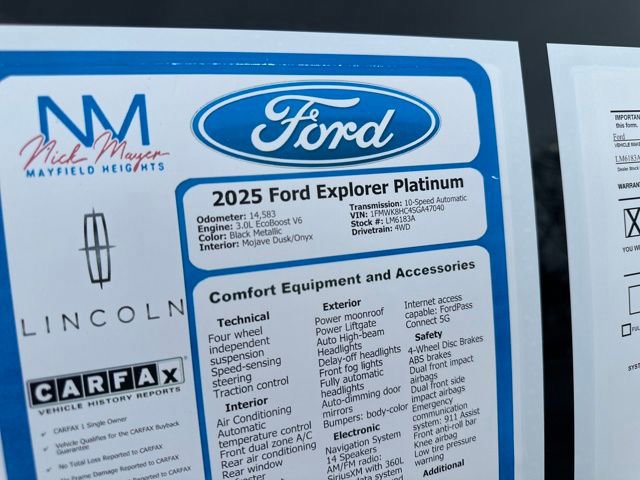 Certified 2025 Ford Explorer Platinum w/ Ultimate Package image 47