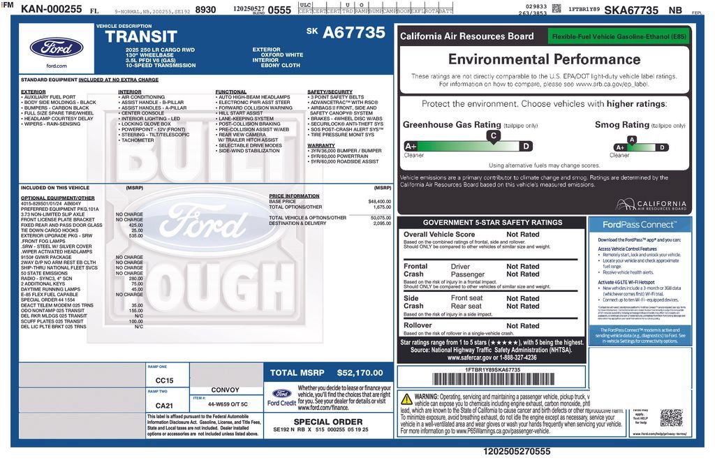 Certified 2025 Ford Transit 250 Low Roof w/ Exterior Upgrade Package RWD image 8