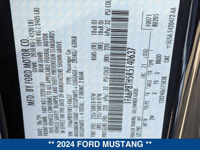 Certified 2024 Ford Mustang Coupe RWD image 22