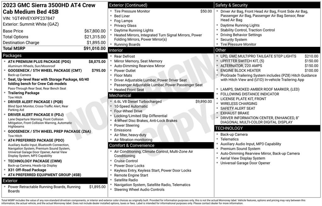 Used 2023 GMC Sierra 3500 AT4 w/ AT4 Premium Plus Package AWD/4WD image 3