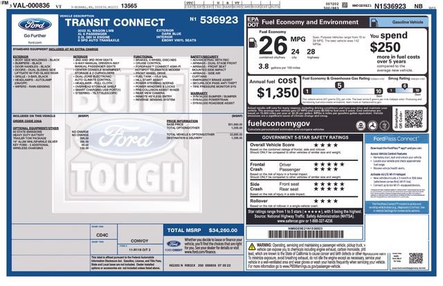 Certified 2022 Ford Transit Connect XL w/ Trailer Tow Package FWD image 36